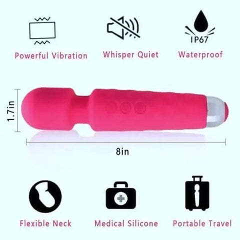 Electric Handheld Massager for Female with 20 Vibration Speeds