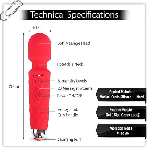 Electric Handheld Massager for Female with 20 Vibration Speeds